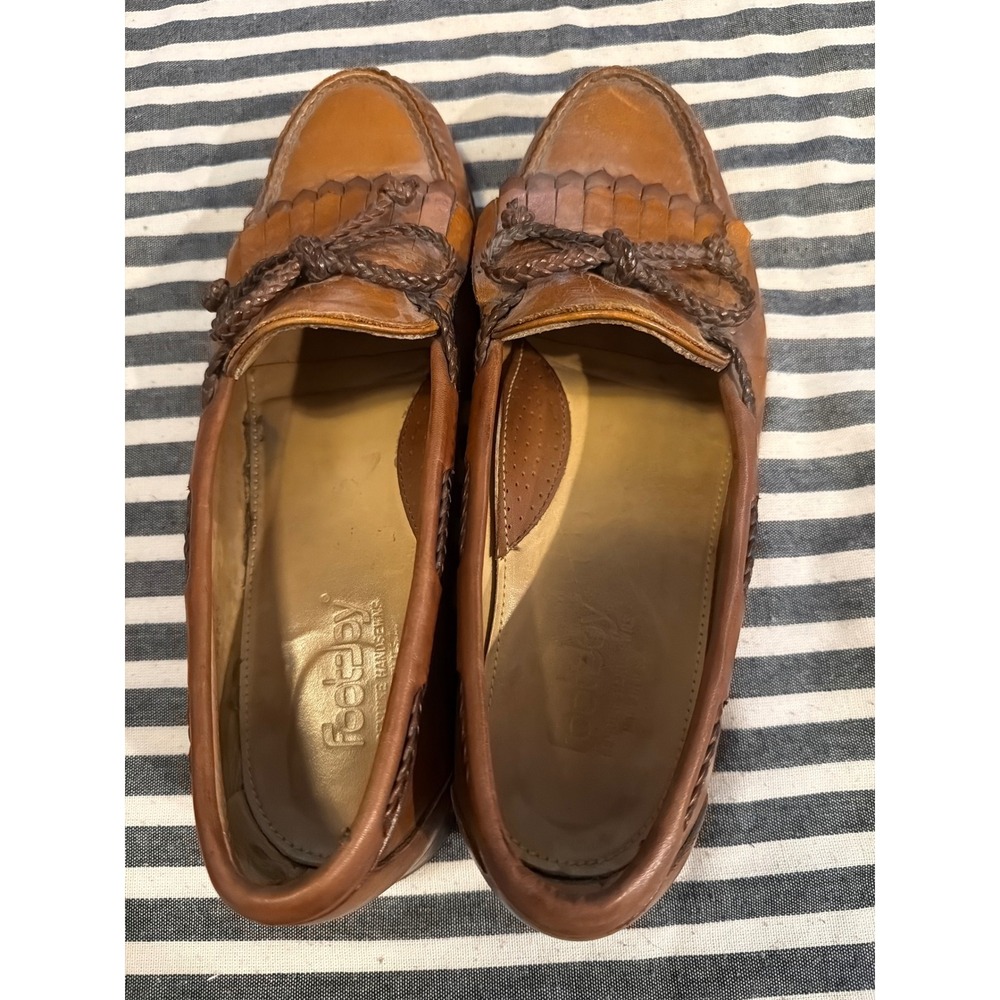 FootJoy Mens 10 D Tan Leather Kiltie Tassel Loafers Handsewn Made in USA 37293